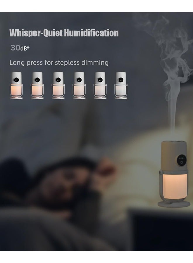 Portable Small Humidifier - Cold Mist Humidifier with 360° Rotating Stand, Stepless Dimming Warm Night Light, 2/8 H Timer Function, Mini humidifier for Bedroom, Plants, Office, and Car - Image 4
