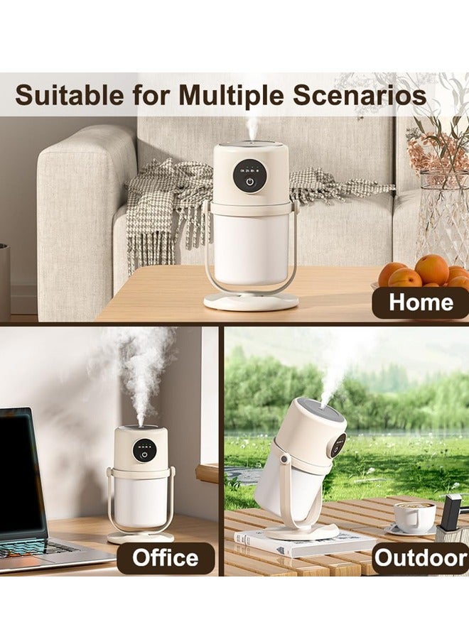 Portable Small Humidifier - Cold Mist Humidifier with 360° Rotating Stand, Stepless Dimming Warm Night Light, 2/8 H Timer Function, Mini humidifier for Bedroom, Plants, Office, and Car - Image 3