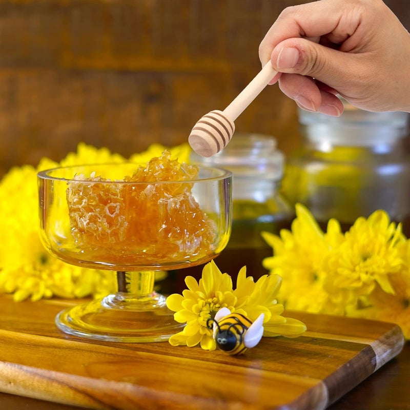 LepoHome 100 قطعة عصي غمس العسل 3 بوصة - عصا غمس العسل الخشبية، عصا عسل صغيرة 3 بوصة، عصا تحريك العسل لجرار العسل، لتوزيع العسل وتقديمه في حفلات الزفاف - Image 4