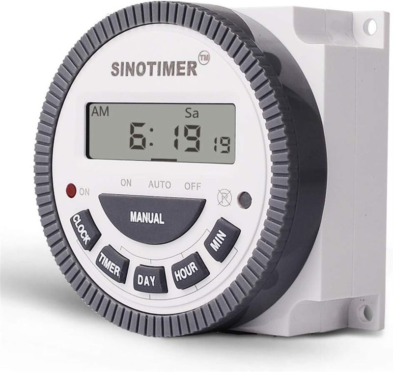 SINOTIMER TM619 Timer Switch Digital LCD Power Timer Switch Weekly Programmable Thinner Model 16A 1NO+1NC (TM619-3 24V) - Image 2
