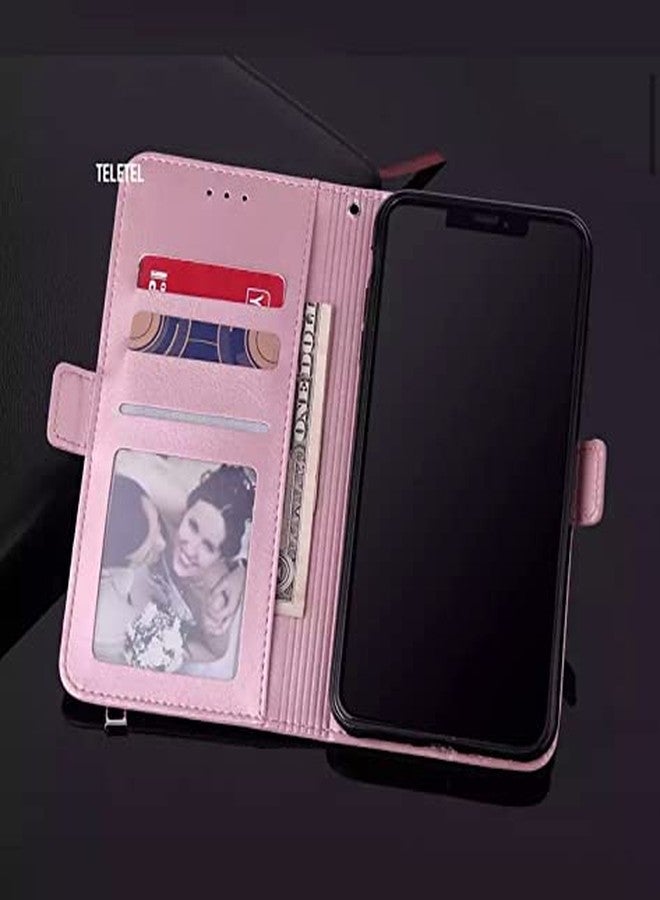 TELETEL Zipper Series Flip Mobile Cover Pu Leather | Card & Cash Pockets | Magnetic Loop | Front Zip Lock Wallet Case (Pink) for Oneplus 3 & 3T - Image 2