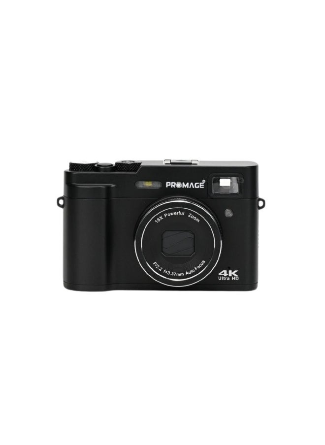 PROMAGE PROMAGE PC120 4K Digital Camera Black - 48MP UHD Vlogging Camcorder with 2.8" IPS Screen, 18X Zoom, Auto Focus, Filters & Webcam Function | Advanced Point & Shoot for Photography & Video  - Image 1