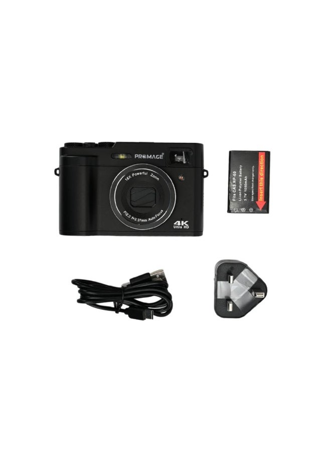 PROMAGE PROMAGE PC120 4K Digital Camera Black - 48MP UHD Vlogging Camcorder with 2.8" IPS Screen, 18X Zoom, Auto Focus, Filters & Webcam Function | Advanced Point & Shoot for Photography & Video  - Image 5