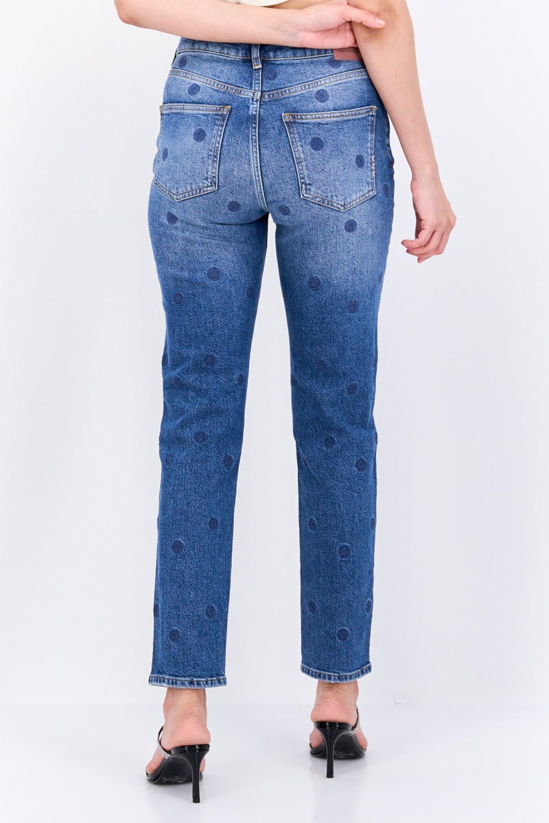 Scotch & Soda Women Regular Fit Washed Stretchable High Five  Jeans, Blue - Image 3