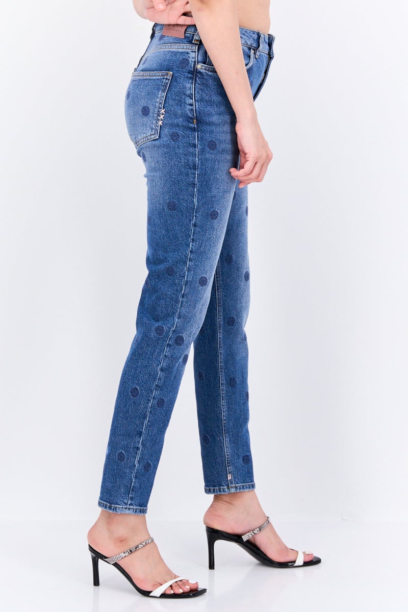 Scotch & Soda جينز نسائي بقصة عادية مغسول وقابل للتمدد هاي فايف، أزرق - Image 4