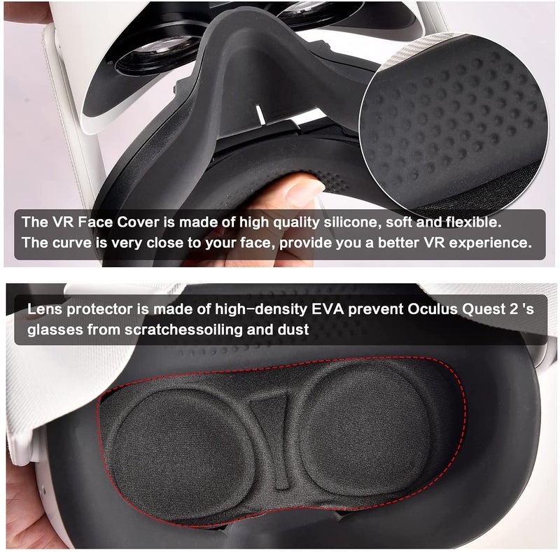 Comecase Hard Carrying Case for Meta Quest 3/ Quest 3S/ for Oculus Quest 2 All-in-One VR Gaming Headset and Touch Controllers, Travel Storage Bag with Silicone Face Cover & Lens Protector & Accessories - Black - Image 5