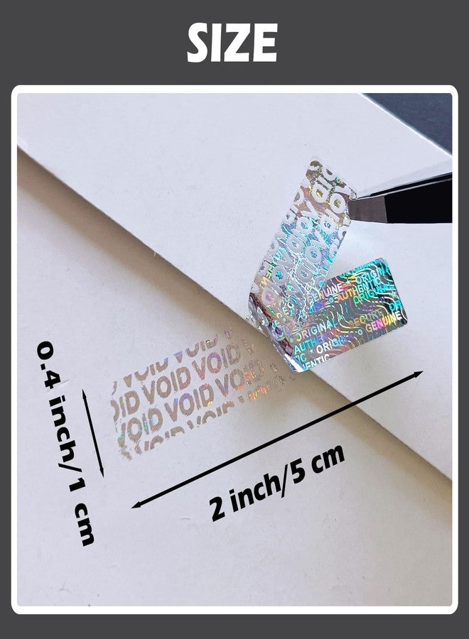 ILMBVM 450pcs Hologram Warranty Void Labels, Tamper Proof Evident Sticker, Genuine Authentic Holographic Security Seal（2x0.4inch,Silver… - Image 4