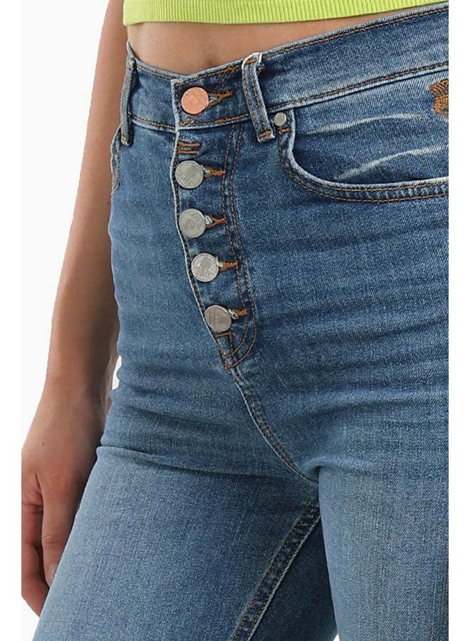 5 Buttons Closure Skinny Jeans