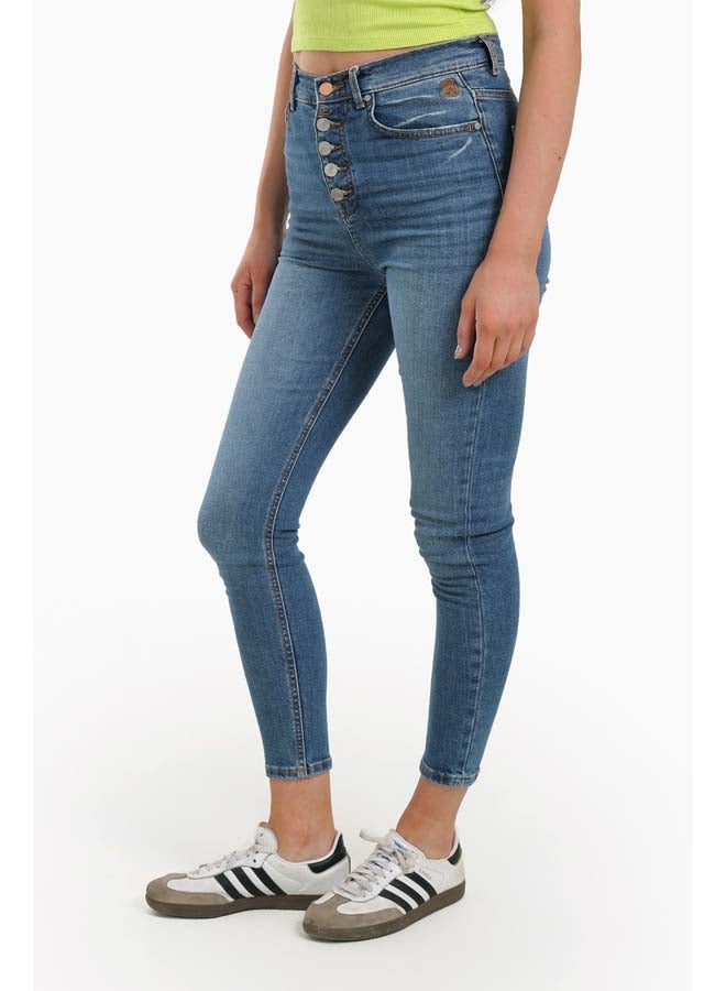 5 Buttons Closure Skinny Jeans