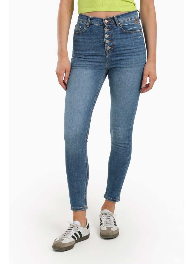 5 Buttons Closure Skinny Jeans