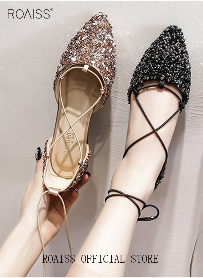 Stylish Rhinestone Cross Strap Sandals Pointed Toe Flat Single Shoes Versatile for Women Ideal for Parties Weddings and Everyday Wear - pzsku/ZD8E2160352BBF3FD05EBZ/45/_/1725698569/45cfef10-c3f0-4f60-b7a2-206f070b1010