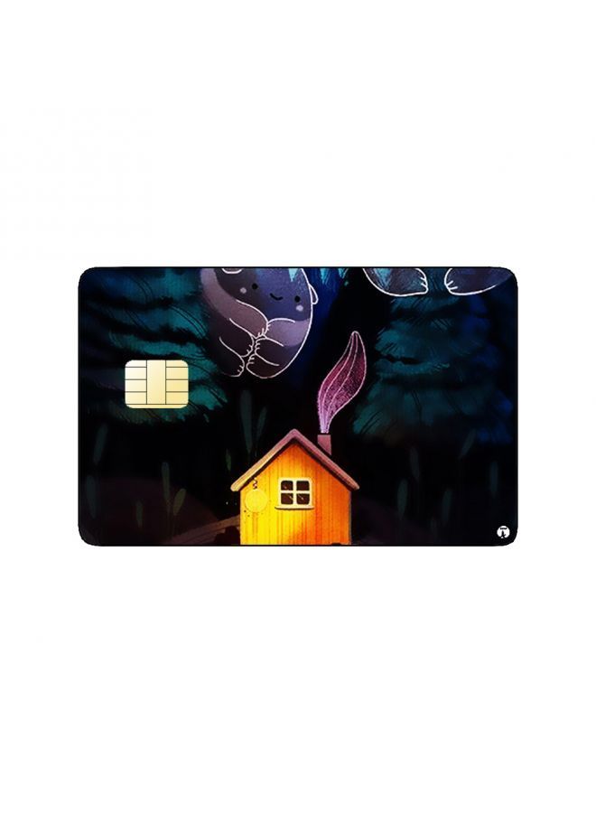 RKN PRINTED BANK CARD STICKER Aesthetic House Drawing In Forest - Image 1