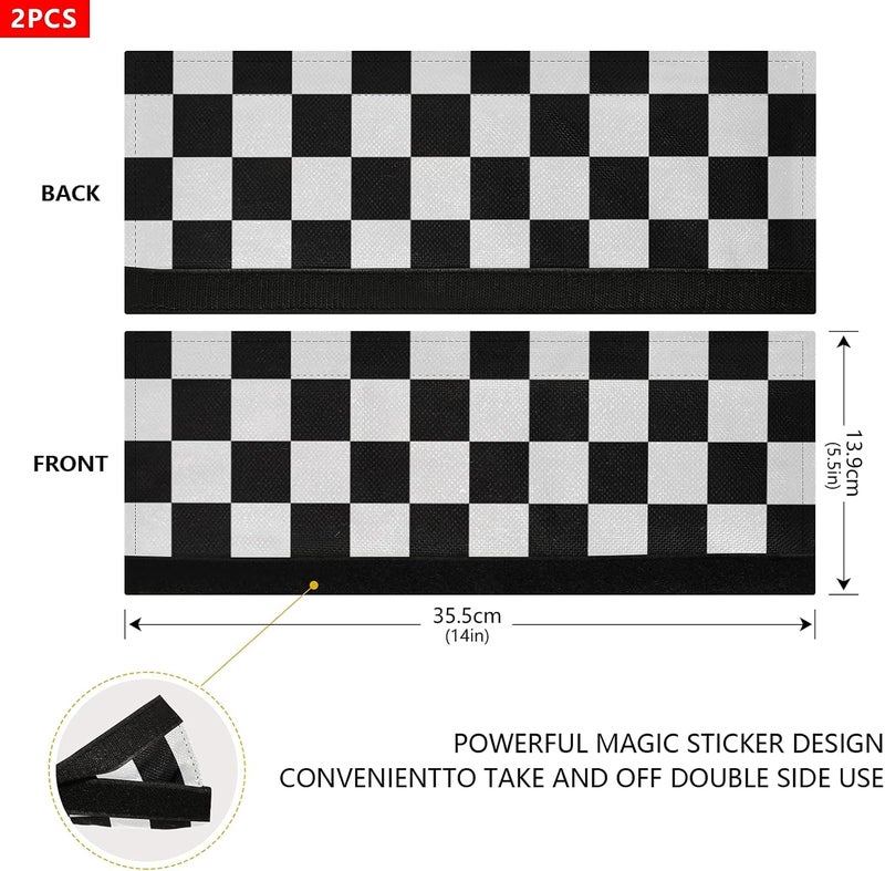 Oarencol Black White Buffalo Check Refrigerator Door Handle Covers Set of 2 Kitchen Appliance Decor for Fridge Oven Dishwasher - Image 4