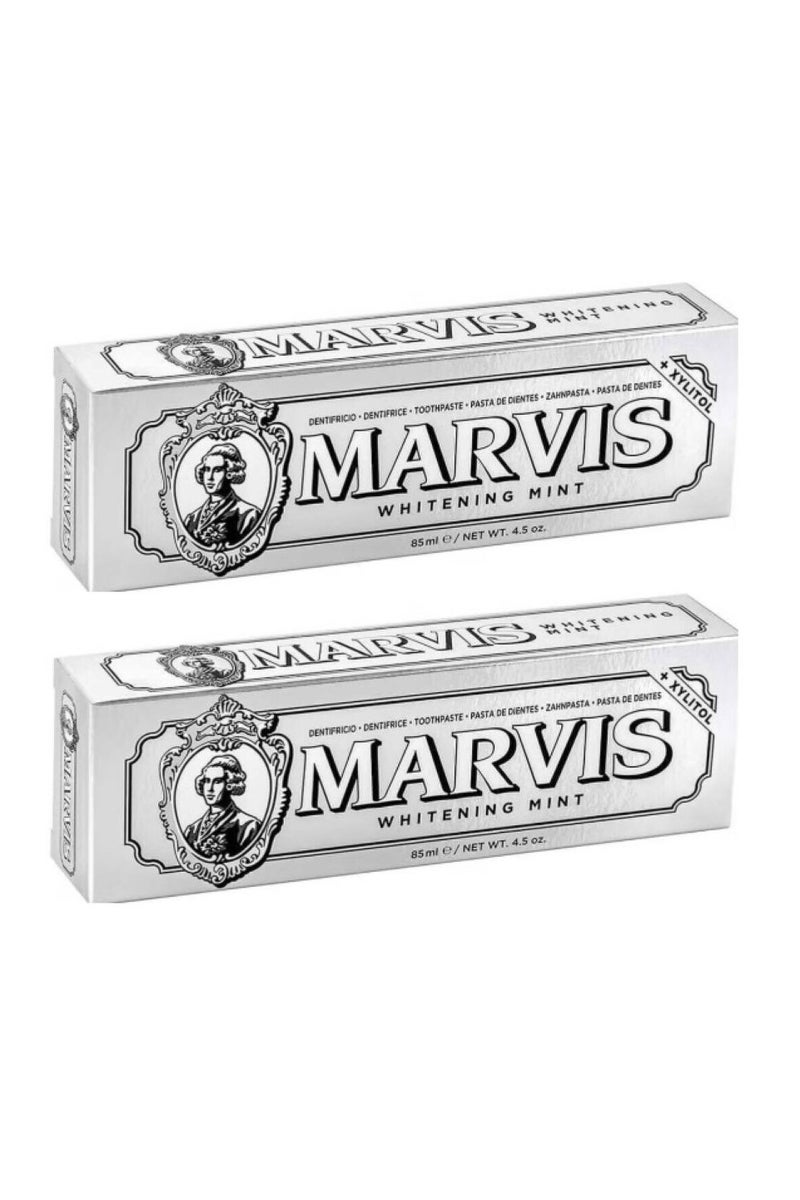 مارفيس معجون أسنان مبيض بنكهة النعناع مع إكسيليتول 85 مل، قطعتين