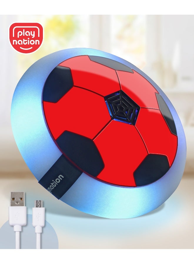 PlayNation Play Nation Electric Air Soccer Rechargeable Hover Ball, Lights, Improves Motor Skill, Promotes Physical Movement, 6 Years+, 20cm - Red & Black - Image 1