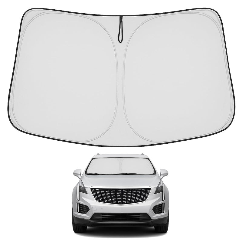 Proadsy 2025 Upgrade Windshield Sun Shade Custom Fit Cadillac XT5 20172025 4Layer Foldable Front Sunshade Protector Sun Visor Blocks UV Rays Keep Car Cooler Accessories