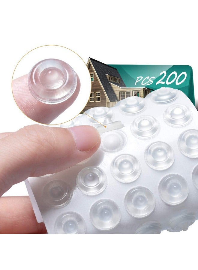 Anicco Cabinet Door Bumpers Pack of 200 Self Adhesive Bumpers Pads, Sound Dampening Circular Dots Cupboard Bumpers Clear, Soft Rubber for Drawers, Table Tops, Laptop - Image 1