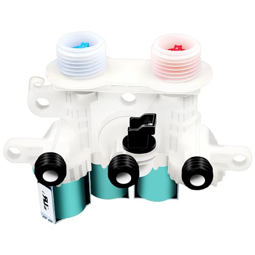 Azdele W11096268 W11220230 Water Inlet Valve Compatible with whirl-pool ken-more Washing Machine Replaces W10632527 W10758829 W10853296 W11096268 etc (120V 60Hz) - Image 1
