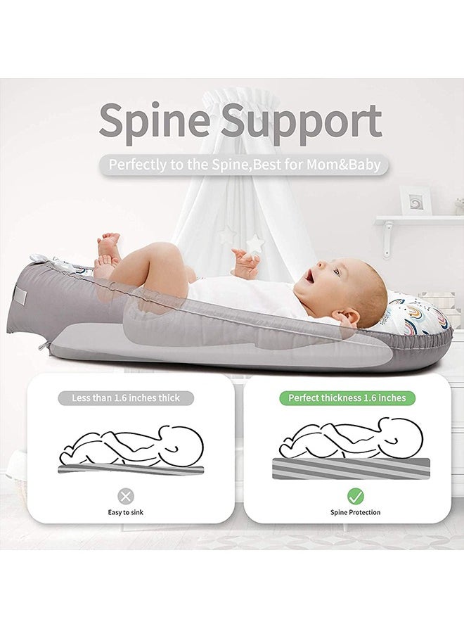 Beauenty Baby Lounger Nest Co Sleep Portable for Newborn 100% Breathable Cotton  Ultra Soft Crib  Mattress Travel Bed for Infant as Gift  - Image 3