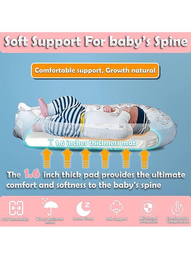 Beauenty Baby Lounger Nest Co Sleep Portable for Newborn 100% Breathable Cotton  Ultra Soft Crib  Mattress Travel Bed for Infant as Gift  - Image 4