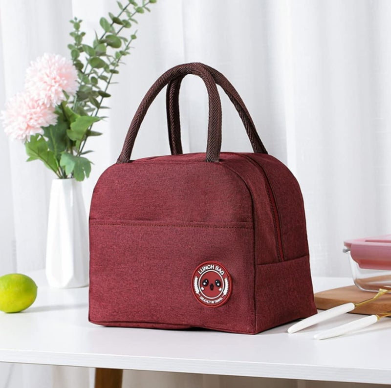 SKDBPM KDR Insulated Lunch Bags for Women Work Student Kids to School Waterproof Thermal Cooler Tote Bag Picnic Organizer Storage Tiffin Box Portable and Reusable (Red) - Image 1