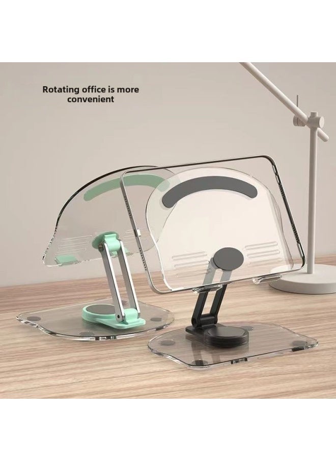 Transparent Acrylic Tablet Mobile Phone Holder Foldable Creative Rotating Adjustment Support Stand-Color:Black - Image 4
