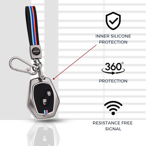KEYCEPT Metal Alloy Key Cover Compatible with Renault Logan | Duster | Verito | 2 Button Key with Keychain - Image 5