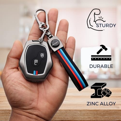 KEYCEPT Metal Alloy Key Cover Compatible with Renault Logan | Duster | Verito | 2 Button Key with Keychain - Image 4