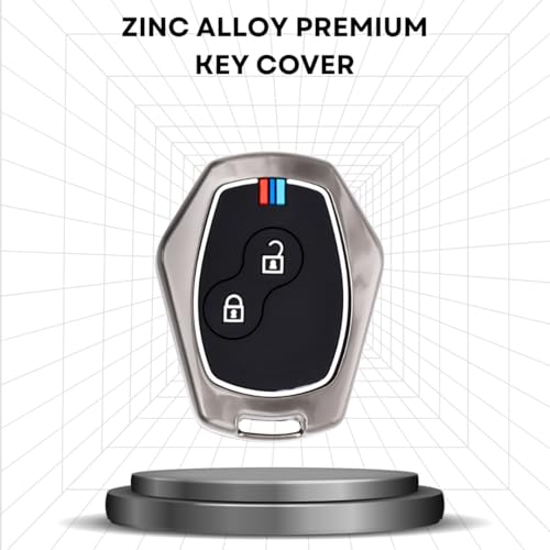KEYCEPT Metal Alloy Key Cover Compatible with Renault Logan | Duster | Verito | 2 Button Key with Keychain - Image 3