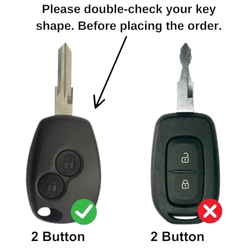 KEYCEPT Metal Alloy Key Cover Compatible with Renault Logan | Duster | Verito | 2 Button Key with Keychain - Image 2
