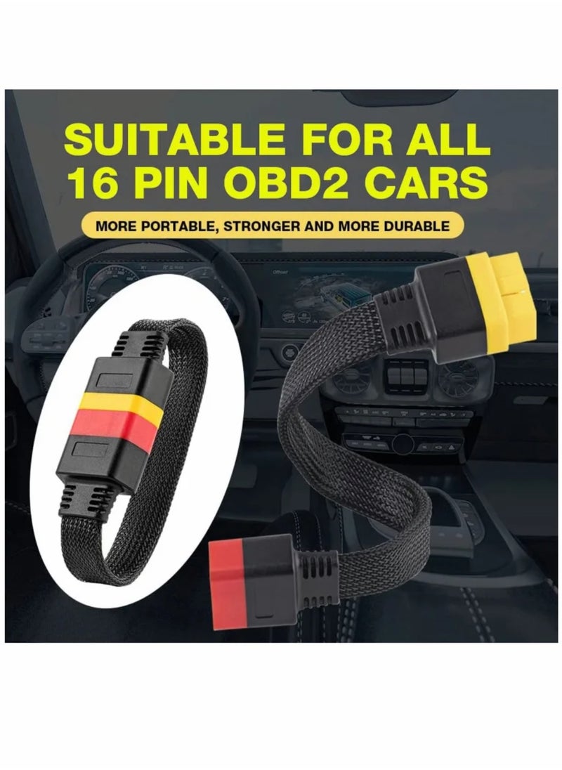 Generic OBD2 Extension Cable OBDII Extend Full 16Pin Male to Female for Car OBD Diagnostic Extender Cord Connector Reinforced Nylon Material 60CM/23.6Inch  - Image 2