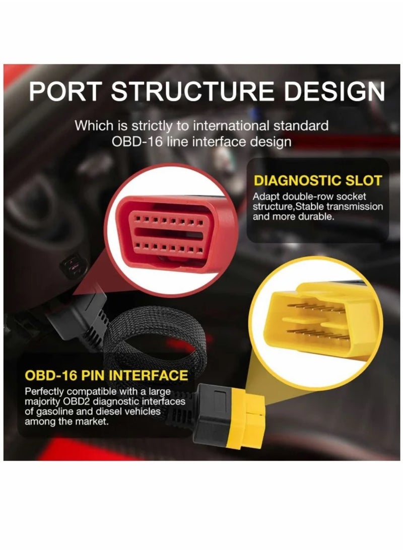 Generic OBD2 Extension Cable OBDII Extend Full 16Pin Male to Female for Car OBD Diagnostic Extender Cord Connector Reinforced Nylon Material 60CM/23.6Inch  - Image 4