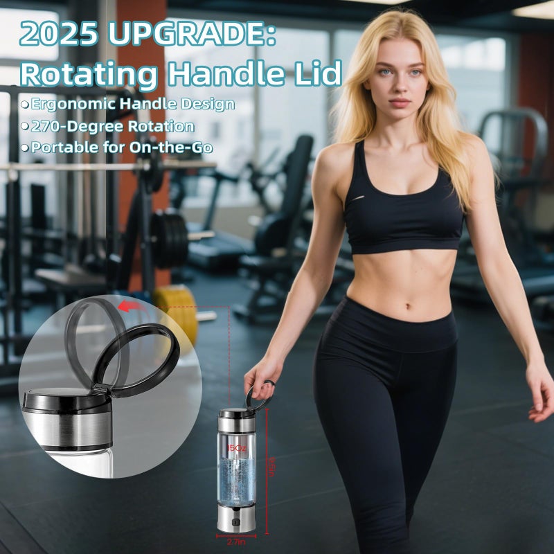 RWIXR Hydrogen Water Bottle  Water Ionizer With Spe Pem Tech  Hydrogen Water Bottle Generator  Hydrogen Water Machine  Ionized Hydrogen Water - Image 2