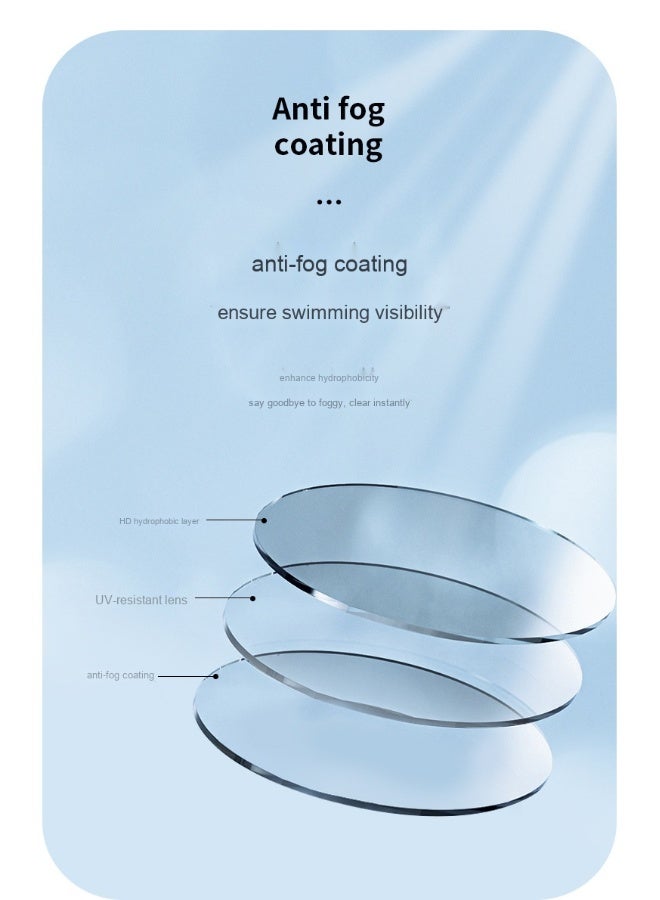 VICTORIA ANNA High-Definition Waterproof Anti-Fog Silicone One-Piece Swim Goggles | Large Frame for Comfortable Vision - Essential Gear for Swimming and Surfing - Image 2