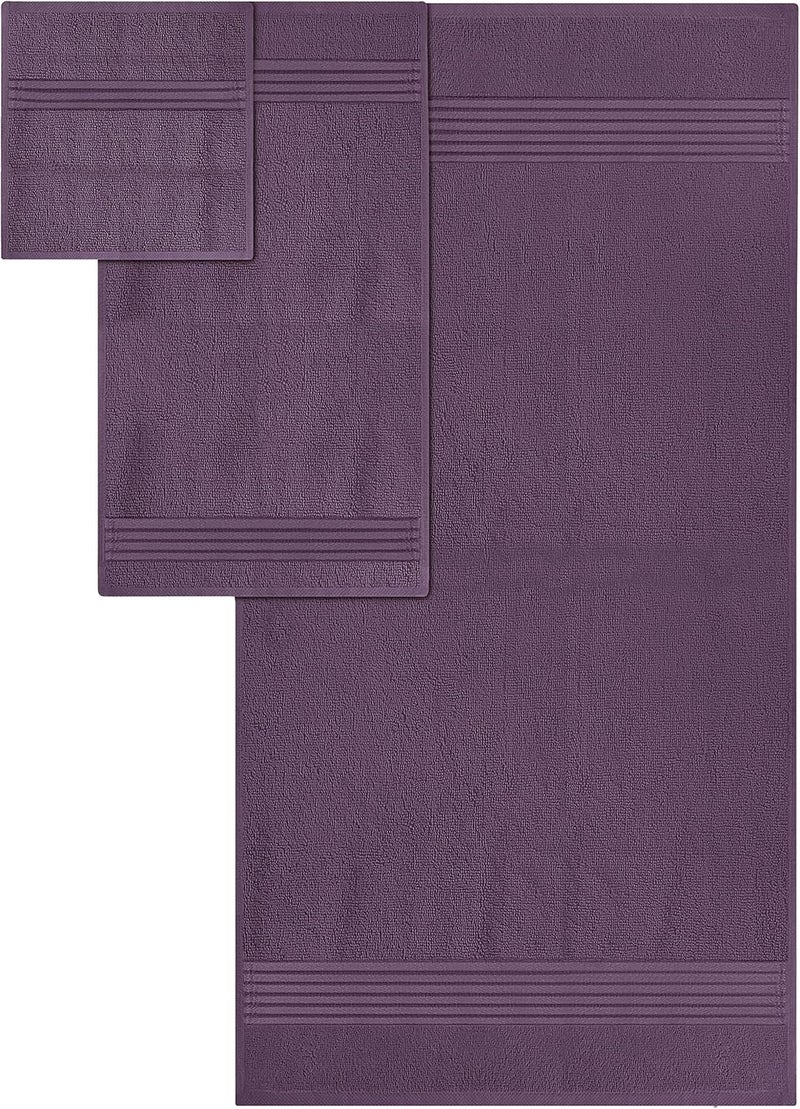 Utopia Towels 8 Piece Towel Set, 700 GSM, 2 Bath Towels, 2 Hand Towels and 4 Washcloths, Plum - Image 2