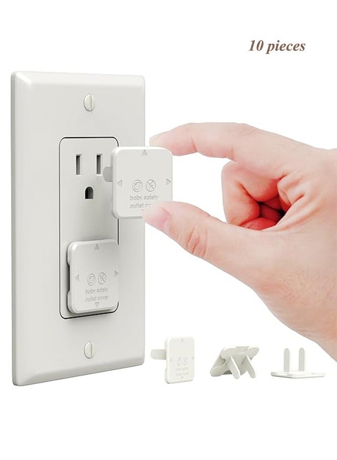 10 Pack Baby Proof Socket Covers, Child Proof Socket Covers Wall Socket Covers, Socket And Outlet Covers Baby Safety Products, Electrical Outlet Protectors Fit Tightly And Are Difficult For Children To Open White  - Image 1