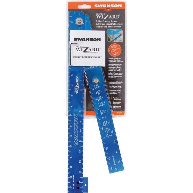 Swanson Tool Co. , Inc Swanson Tool Co T001WZ Framing Wizard Folding Aluminum Framing Square with adjustable set screw (Allen wrench included) - 5 layout tools In-One - Image 4