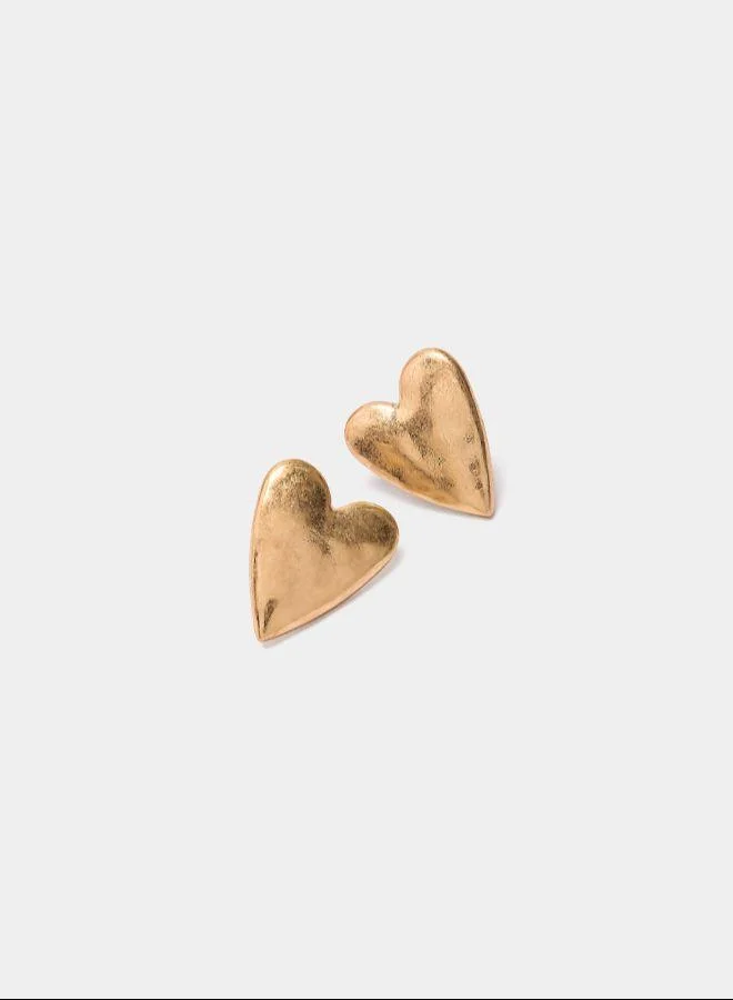 بارفوا أقراط القلب ذهبية