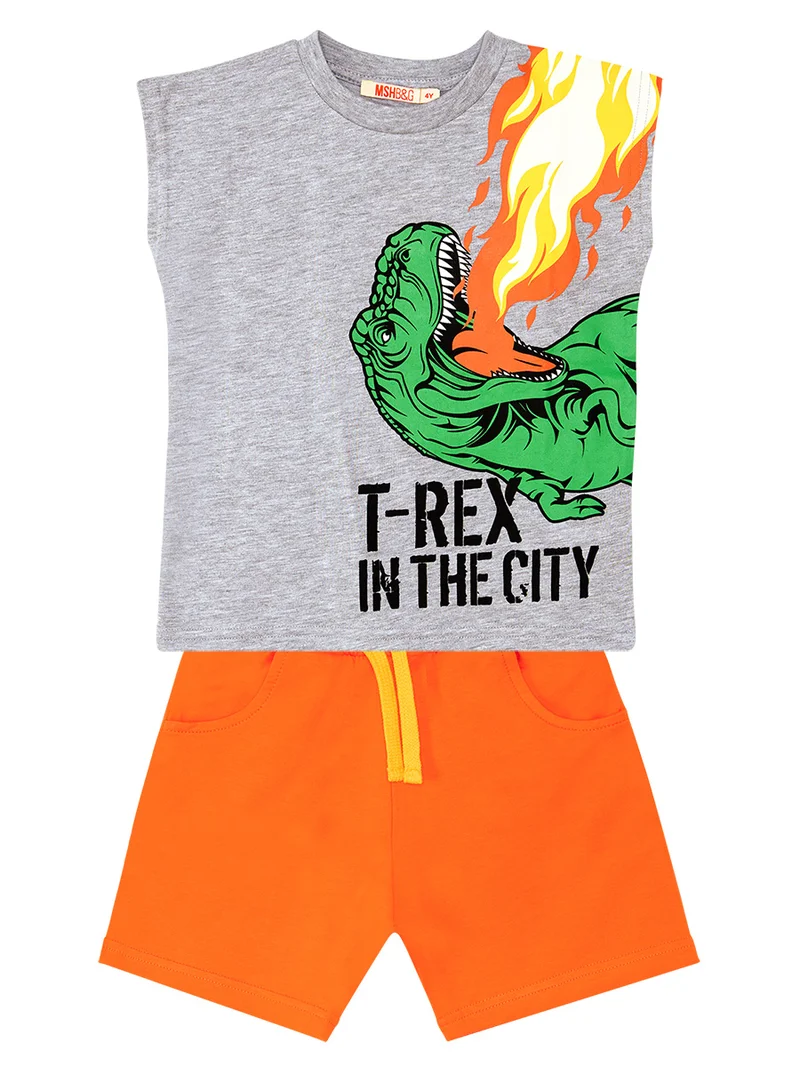 MSHB&G T-Rex Flame T-shirt&Shorts Set
