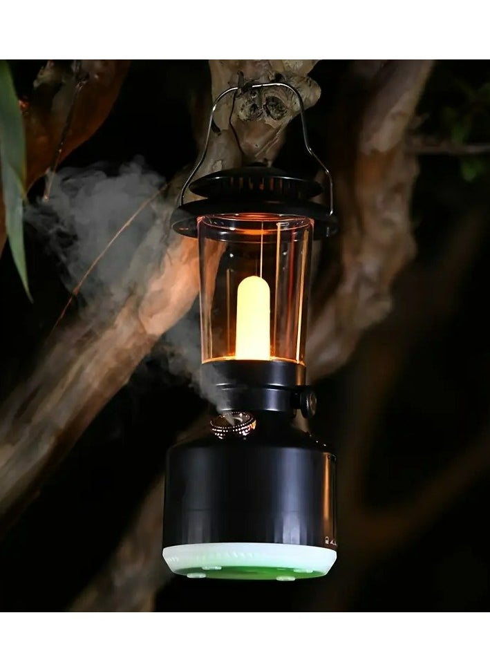 Generic - Humidifier Vintage Lantern with Lamp Aromatherapy Diffuser USB Rechargeable Dimmable Ultrasonic Misting Humidifier Lamp - Image 1