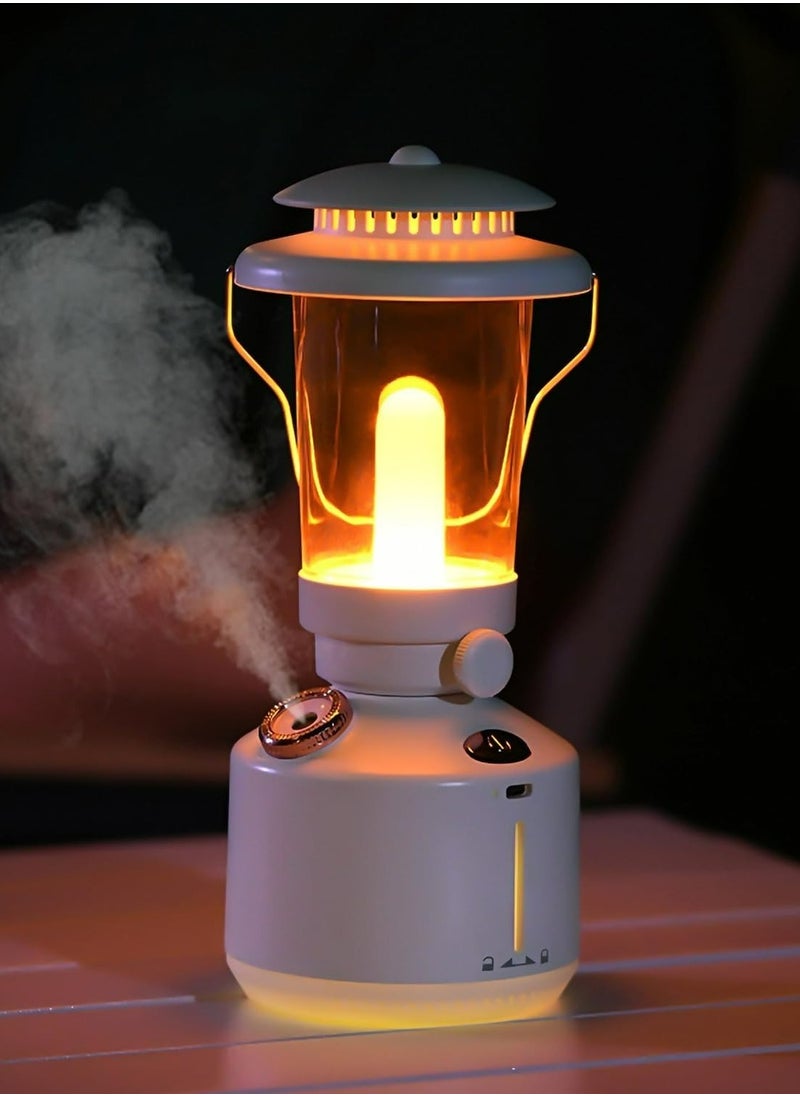 Generic - Humidifier Vintage Lantern with Lamp Aromatherapy Diffuser USB Rechargeable Dimmable Ultrasonic Misting Humidifier Lamp - Image 1