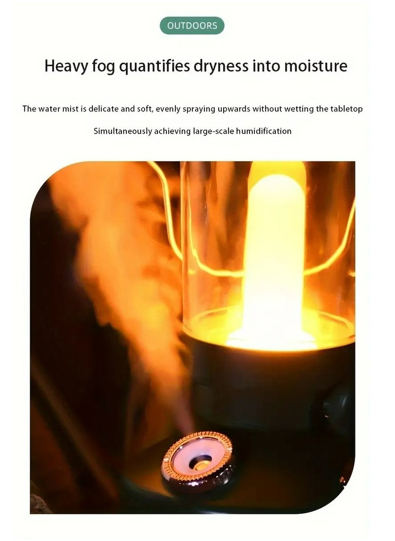 Generic - Humidifier Vintage Lantern with Lamp Aromatherapy Diffuser USB Rechargeable Dimmable Ultrasonic Misting Humidifier Lamp - Image 1