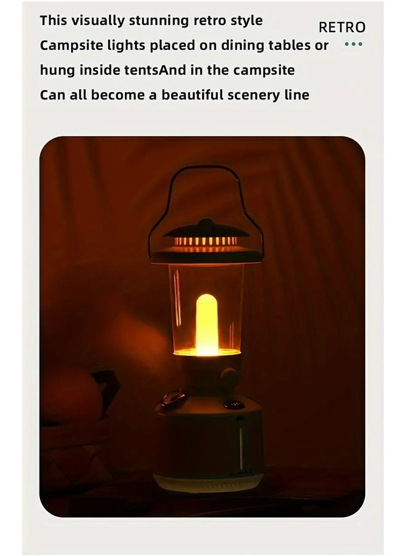 Generic - Humidifier Vintage Lantern with Lamp Aromatherapy Diffuser USB Rechargeable Dimmable Ultrasonic Misting Humidifier Lamp - Image 1