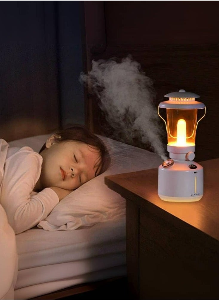 Generic - Humidifier Vintage Lantern with Lamp Aromatherapy Diffuser USB Rechargeable Dimmable Ultrasonic Misting Humidifier Lamp - Image 1