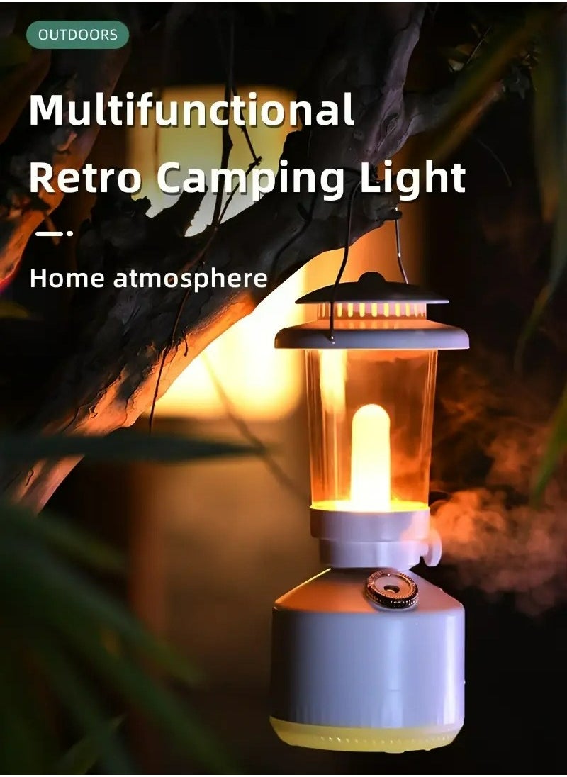 Generic - Humidifier Vintage Lantern with Lamp Aromatherapy Diffuser USB Rechargeable Dimmable Ultrasonic Misting Humidifier Lamp - Image 1