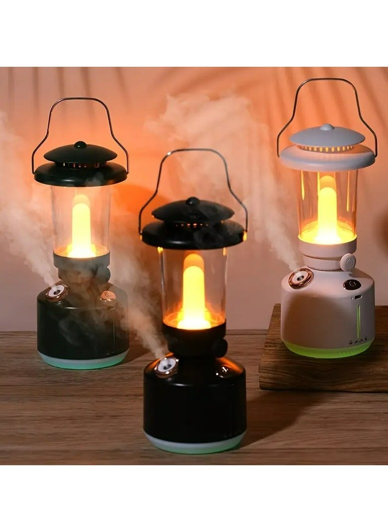 Generic - Humidifier Vintage Lantern with Lamp Aromatherapy Diffuser USB Rechargeable Dimmable Ultrasonic Misting Humidifier Lamp - Image 1