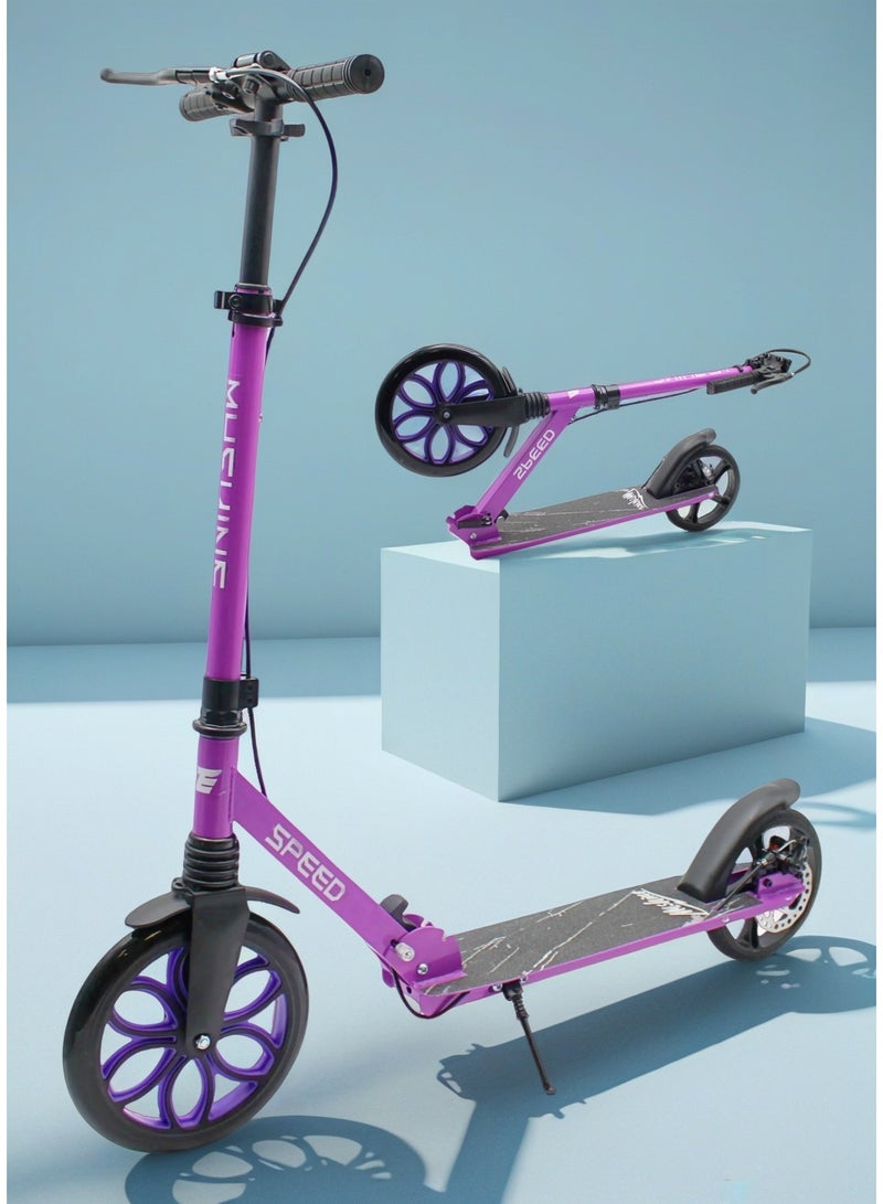 إيزي فيتشور سكوتر إيزي فيوتشر للأطفال من عمر 7 إلى 14 عامًا، سكوتر ركل بعجلات كبيرة قابل للطي مع مقود قابل للتعديل وفرامل خلفية - Image 1