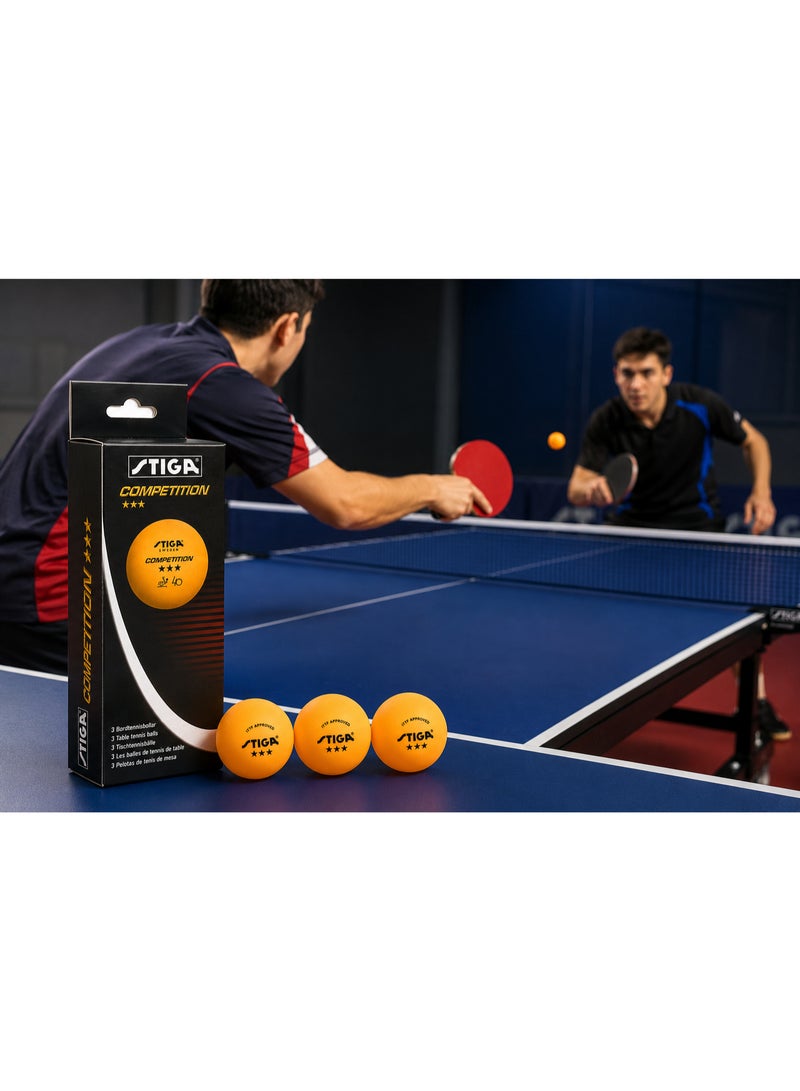 Stiga Competition Table Tennis Balls 3 Star ITTF Approved 40 mm Orange Ping Pong Balls Pack of 3 QQ12-4 - Image 5