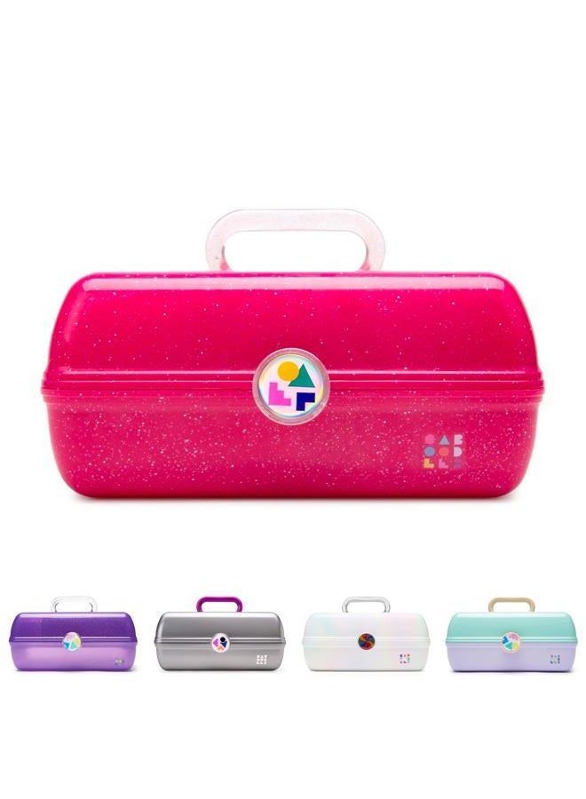 Caboodles on-the-go girl - shooting star | cosmetic organizer, make-up & accessory case, deep pink sparkle - Image 1