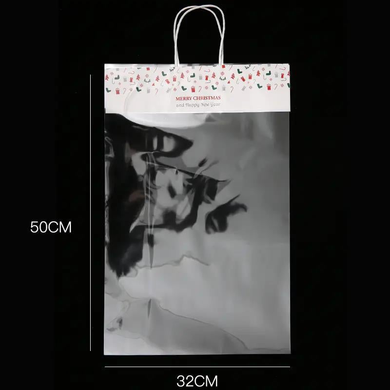 Huashirong Christmas Online Celebrity Handbag Transparent Bouquet Apple Gift Gift Simple Floral Flower Packaging Bag - Image 1